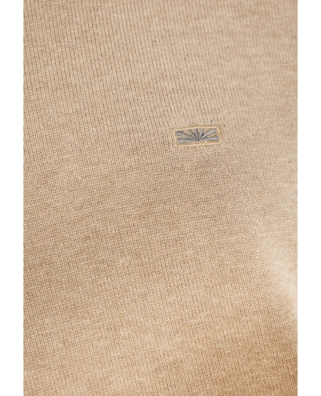 FUNKY BUDDHA Ανδρικό βαμβακερό πουλόβερ - The essentials FBM012-001-09 LT CIGAR MEL