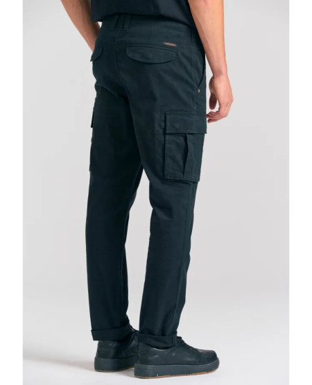 FUNKY BUDDHA Ανδρικό comfort cargo παντελόνι - The essentials FBM012-002-02 BLACK