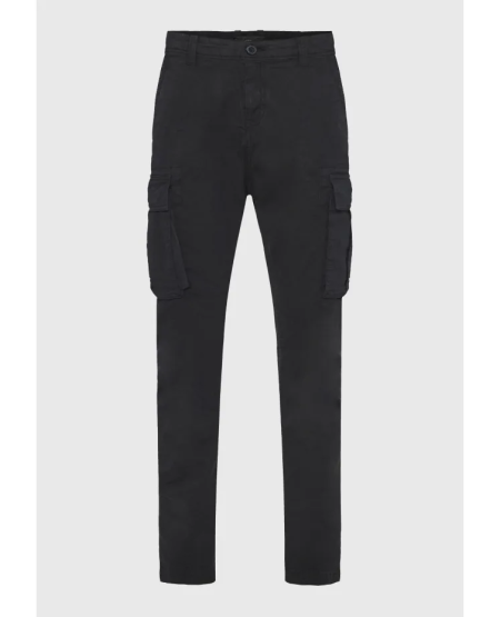 FUNKY BUDDHA Ανδρικό comfort cargo παντελόνι - The essentials FBM012-002-02 BLACK