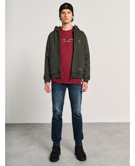 STAFF JEANS Ανδρική Ζακέτα Φούτερ Με Κουκούλα 64-102.054.Ν0005