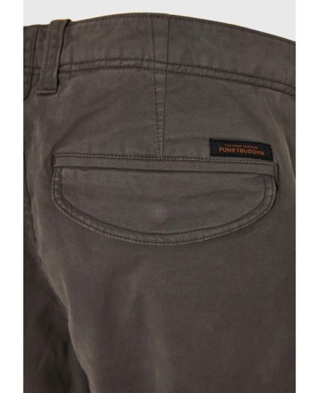 FUNKY BUDDHA Ανδρικό comfort cargo παντελόνι - The essentials FBM012-002-02 DK GREY