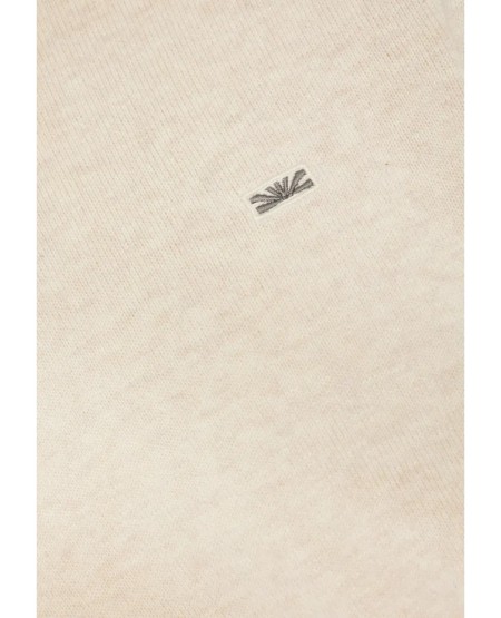 FUNKY BUDDHA Ανδρικό βαμβακερό πουλόβερ - The essentials FBM012-001-09 IVORY MEL