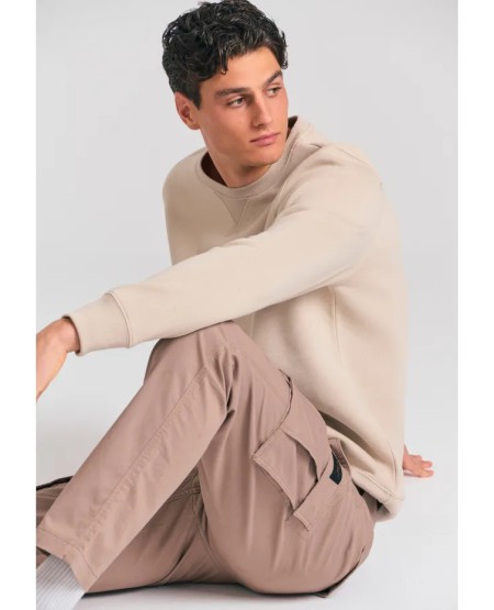 FUNKY BUDDHA Ανδρικό comfort cargo παντελόνι - The essentials FBM012-002-02 LT CIGAR FW25/26