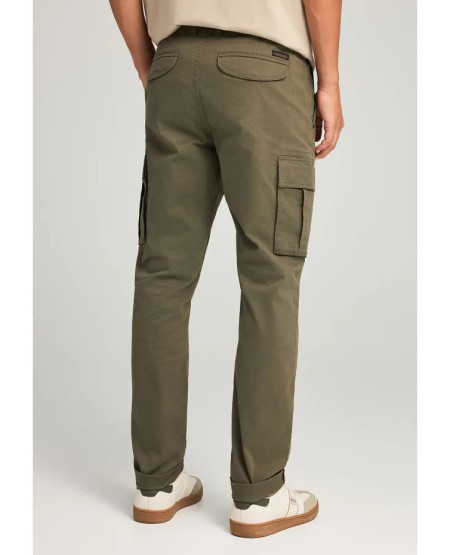FUNKY BUDDHA Ανδρικό comfort cargo παντελόνι - The essentials FBM012-002-02 DUSTY OLIVE