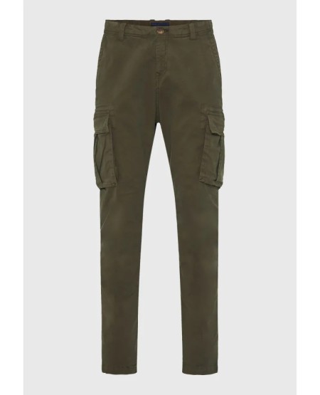 FUNKY BUDDHA Ανδρικό comfort cargo παντελόνι - The essentials FBM012-002-02 DUSTY OLIVE FW25/26
