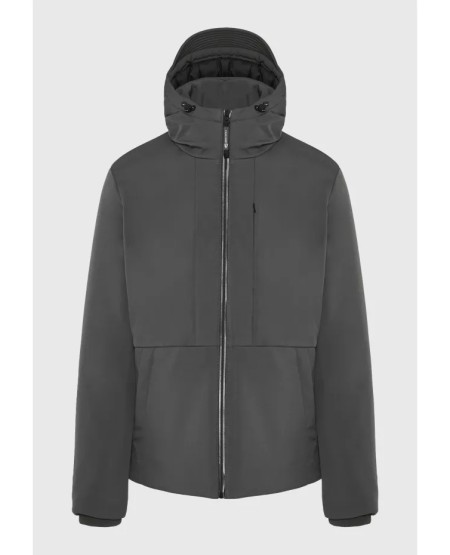 FUNKY BUDDHA Ανδρικό casual μπουφάν με κουκούλα FBM012-015-01 DK GREY