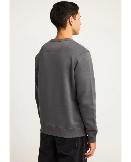 FUNKY BUDDHA Men's crewneck sweatshirt with printed logo FBM012-008-06 DK GREY