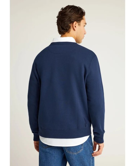 FUNKY BUDDHA Men's crewneck sweatshirt with printed logo FBM012-008-06 NAVY