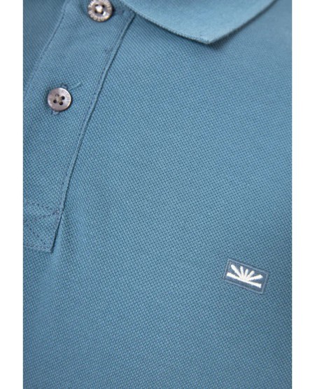 FUNKY BUDDHA Essential μπλούζα πόλο από βαμβάκι FBM013-001-11 BLUE HEAVEN
