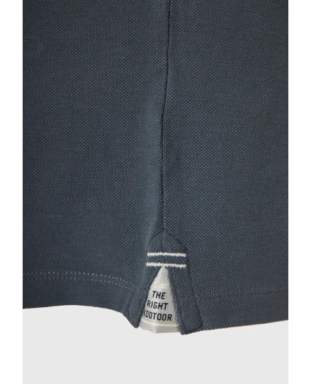 FUNKY BUDDHA Essential cotton polo shirt FBM013-001-11 DK GREY