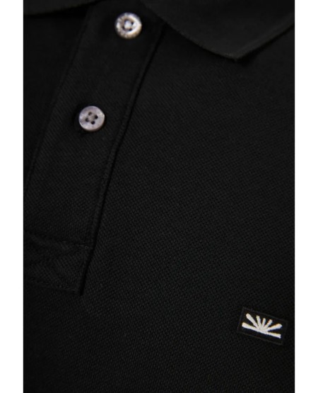 FUNKY BUDDHA Essential μπλούζα πόλο από βαμβάκι FBM013-001-11 BLACK