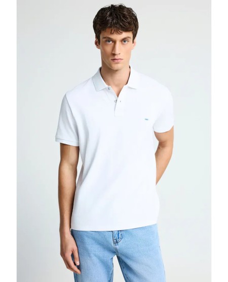 FUNKY BUDDHA Essential cotton polo shirt FBM013-001-11 WHITE