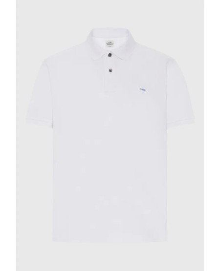 FUNKY BUDDHA Essential μπλούζα πόλο από βαμβάκι FBM013-001-11 WHITE