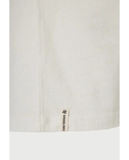FUNKY BUDDHA T-shirt με τύπωμα στην πλάτη FBM013-051-04 OFF WHITE