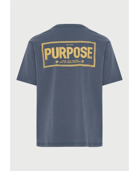 FUNKY BUDDHA T-shirt με τύπωμα στην πλάτη FBM013-051-04 DK GREY