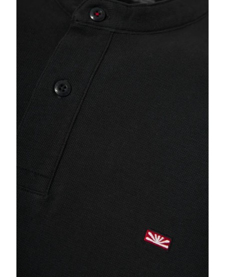 FUNKY BUDDHA Ανδρική essential μπλούζα polo FBM013-003-11 BLACK