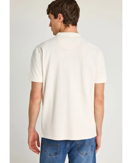 FUNKY BUDDHA Ανδρική essential μπλούζα polo FBM013-003-11 OFF WHITE