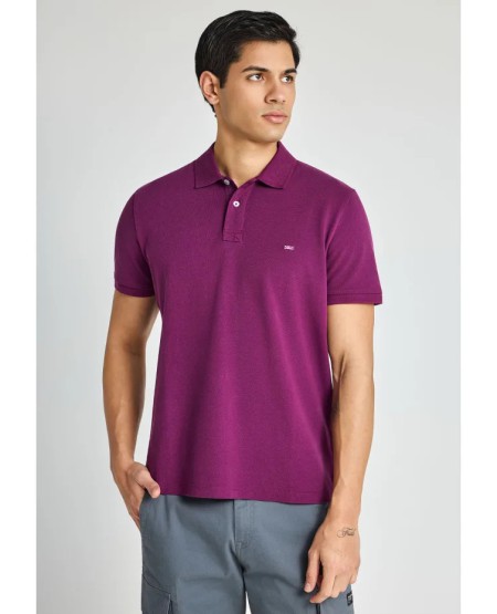 FUNKY BUDDHA Essential μπλούζα πόλο από βαμβάκι FBM013-001-11 GRAPE JUICE