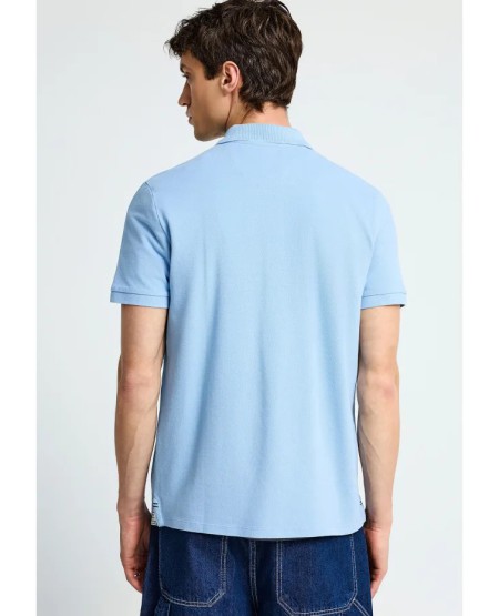 FUNKY BUDDHA Essential cotton polo shirt FBM013-001-11 HERITAGE BLUE