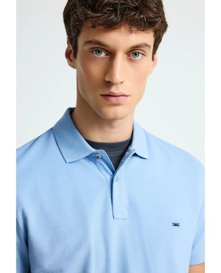 FUNKY BUDDHA Essential cotton polo shirt FBM013-001-11 HERITAGE BLUE