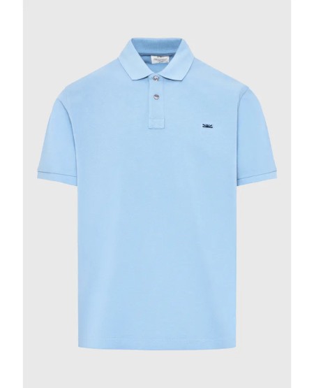 FUNKY BUDDHA Essential cotton polo shirt FBM013-001-11 HERITAGE BLUE