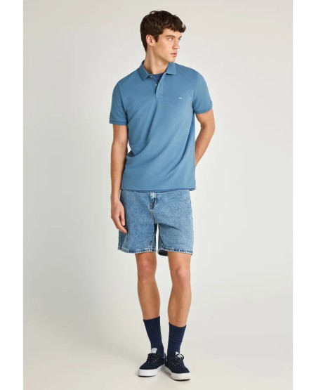 FUNKY BUDDHA Essential cotton polo shirt FBM013-001-11 HERITAGE BLUE
