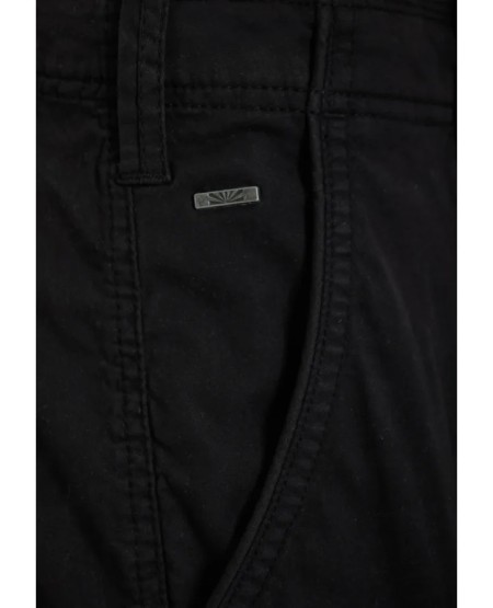 FUNKY BUDDHA Ανδρικό cargo παντελόνι με cuffed τελείωμα FBM013-030-02 BLACK