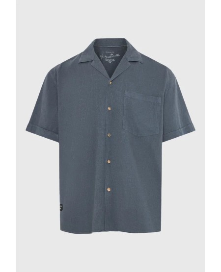 FUNKY BUDDHA Men's short-sleeve shirt - The essentials FBM013-006-05 DK GREY