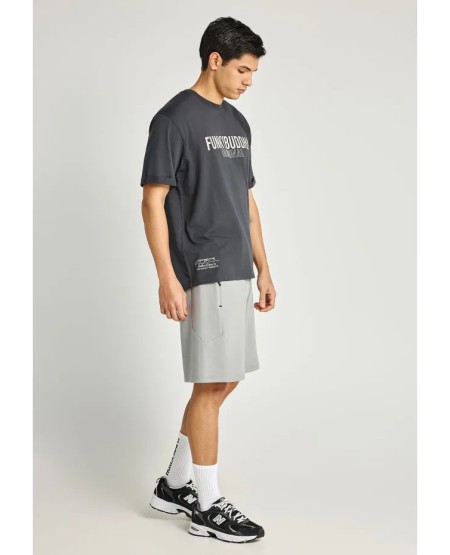 FUNKY BUDDHA  Ανδρική βερμούδα αθλητική FBM013-055-03 GREY
