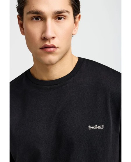 FUNKY BUDDHA Men's plain T-shirt FBM013-001-04 BLACK