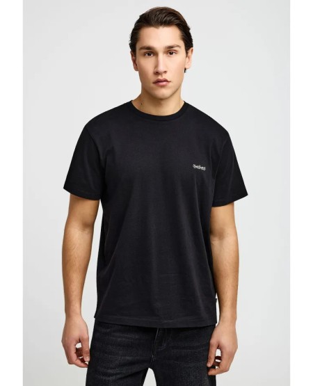FUNKY BUDDHA Ανδρικό μονόχρωμο T-shirt - The basics collection FBM013-001-04 BLACK