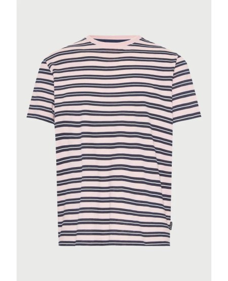 FUNKY BUDDHA  Ανδρικό ριγέ t-shirt από βαμβάκι FBM013-303-04 ROSE WATER