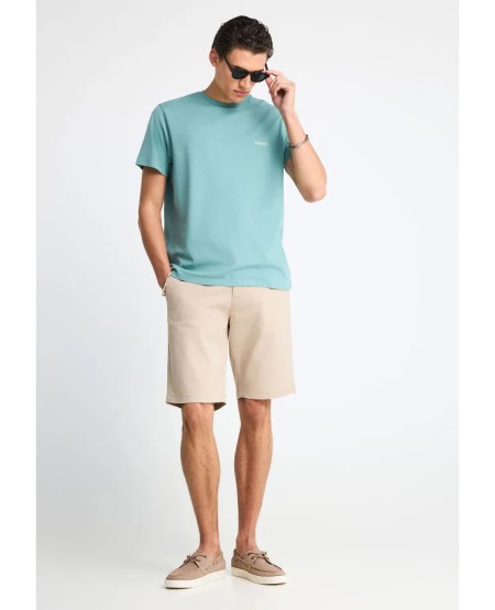 FUNKY BUDDHA Men's plain T-shirt FBM013-001-04 MINERAL BLUE