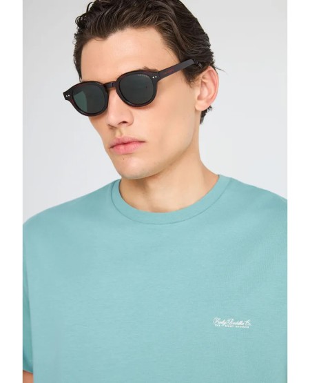 FUNKY BUDDHA Men's plain T-shirt FBM013-001-04 MINERAL BLUE