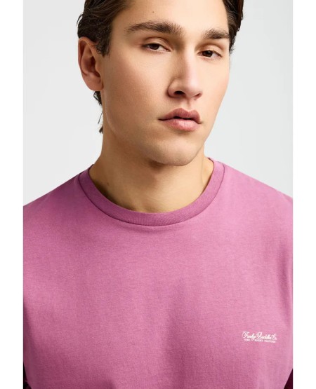 FUNKY BUDDHA Ανδρικό μονόχρωμο T-shirt - The basics collection FBM013-001-04 MELLOW MAUVE