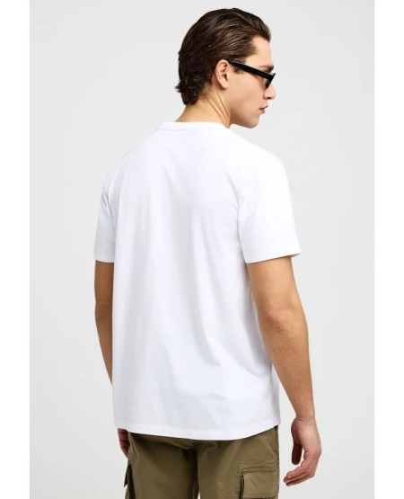 FUNKY BUDDHA Ανδρικό μονόχρωμο T-shirt - The basics collection FBM013-001-04 WHITE