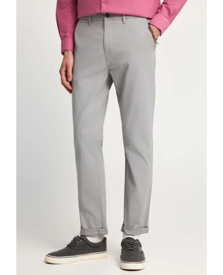 FUNKY BUDDHA Ανδρικό chino παντελόνι - The essentials FBM013-001-02 GREY