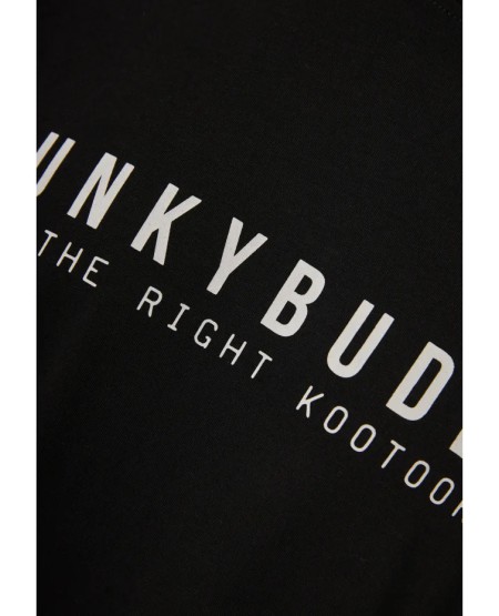 FUNKY BUDDHA Ανδρικό βαμβακερό t-shirt με τύπωμα  FBM013-011-04 BLACK