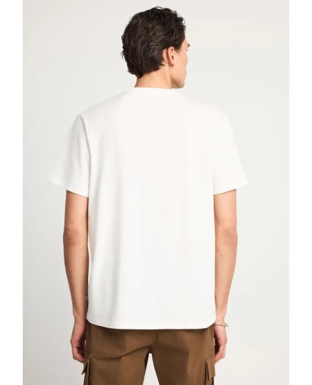 FUNKY BUDDHA Men's cotton t-shirt with print FBM013-011-04 OFF WHITE