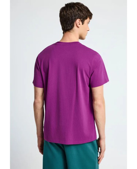FUNKY BUDDHA Men's cotton t-shirt with print FBM013-011-04 WOOD VIOLET