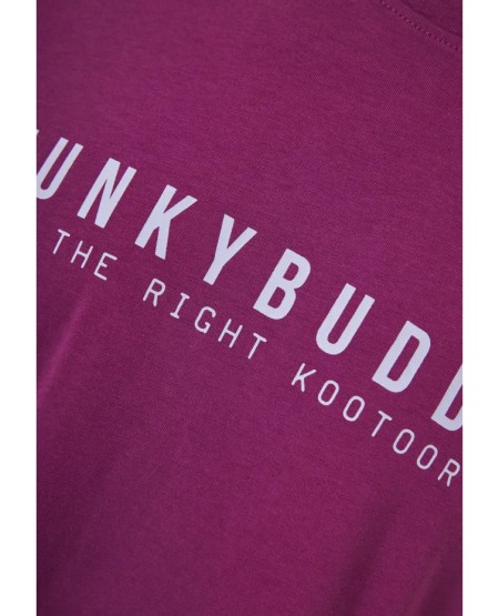 FUNKY BUDDHA Men's cotton t-shirt with print FBM013-011-04 WOOD VIOLET