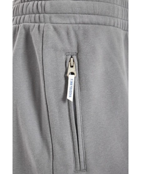 FUNKY BUDDHA Essential αθλητική βερμούδα με λογότυπο FBM013-050-03 STEEL GREY