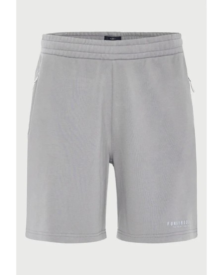 FUNKY BUDDHA Essential jogger shorts with logo FBM013-050-03 STEEL GREY