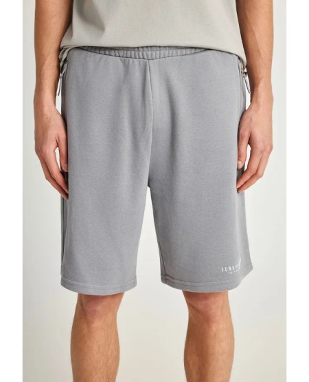 FUNKY BUDDHA Essential αθλητική βερμούδα με λογότυπο FBM013-050-03 STEEL GREY