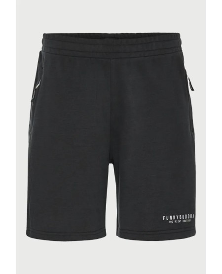 FUNKY BUDDHA Essential αθλητική βερμούδα με λογότυπο FBM013-050-03 BLACK