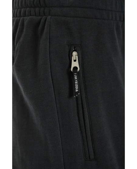 FUNKY BUDDHA Essential αθλητική βερμούδα με λογότυπο FBM013-050-03 BLACK