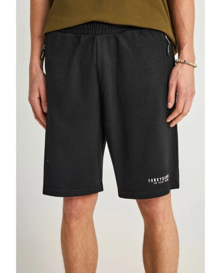 FUNKY BUDDHA Essential jogger shorts with logo FBM013-050-03 BLACK