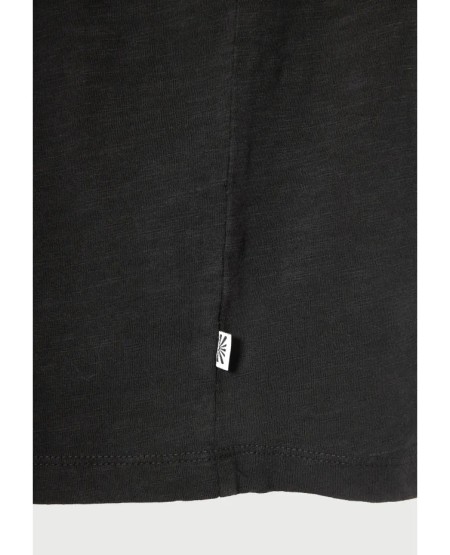 FUNKY BUDDHA  Ανδρικό βαμβακερό t-shirt με v-neck - The essentials FBM013-004-04 BLACK