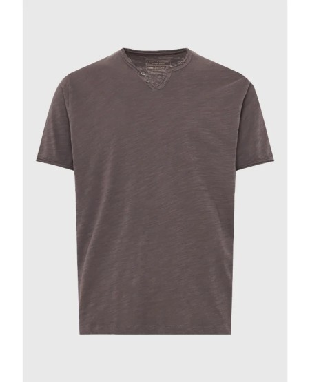 FUNKY BUDDHA  Ανδρικό βαμβακερό t-shirt με v-neck - The essentials FBM013-004-04 MOON MIST
