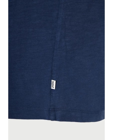 FUNKY BUDDHA  Ανδρικό βαμβακερό t-shirt με v-neck - The essentials FBM013-004-04 NAVY